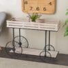 Bold Ahşap ve Ferforje 2 Raflı 84 cm Krem Rengi Çiçeklik