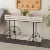 Bold Ahşap ve Ferforje 2 Raflı 84 cm Krem Rengi Çiçeklik