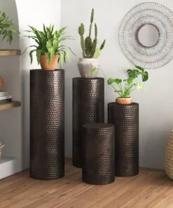 Bolivar Metal Saksı Standı 4’lü Set 91 cm Kahverengi