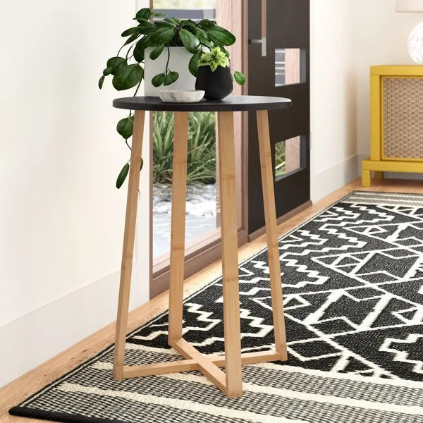 Harmoni Bambu Çiçeklik Saksı Standı 60 cm Siyah Tabla