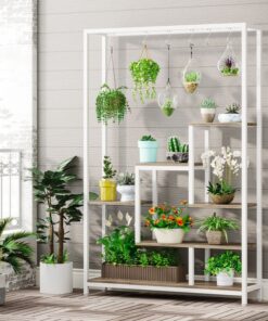 Lindo Ahşap Çiçeklik 7 Raflı 120 cm Beyaz