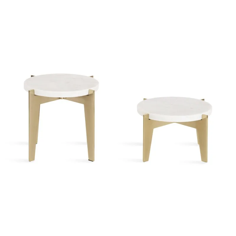 Lorens Gold Metal 2’li Mermer Saksı Standı 17 cm
