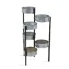 Selva Ahşap Metal Çiçeklik 6 Raflı 83 cm Gri