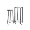Soho Metal Saksı Standı 2’li Set 70 cm Siyah-Beyaz
