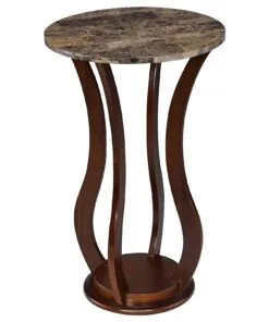 Somero Ahşap Yuvarlak Saksı Standı Sehpa 65 cm Kahverengi
