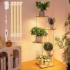 Adeline Ahşap Metal 5 Raflı LED Işıklı Çiçeklik 105 cm