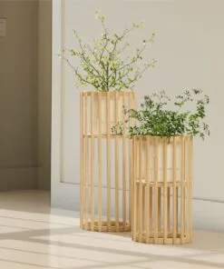 Eleganza Ahşap Çiçeklik 1 Raflı 74 cm Doğal