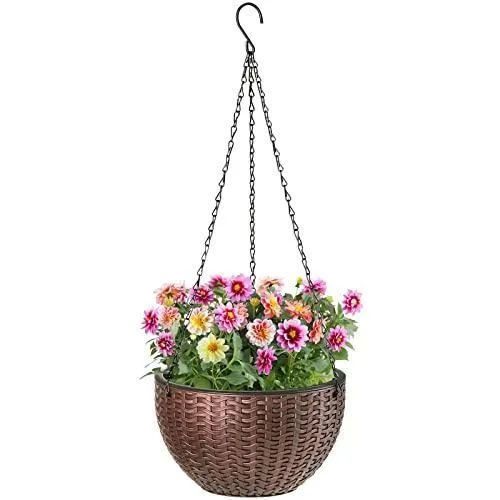 Alba Kahverengi Plastik Asma Çiçeklik 66 cm