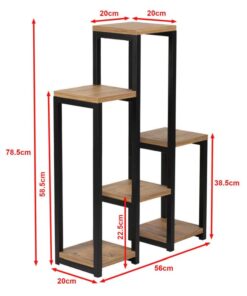 Alba Metal Çiçeklik 4 Raflı 79 cm Kahverengi