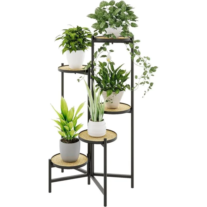 Almera Hasır ve Metal 5 Raflı 64 cm Çiçeklik