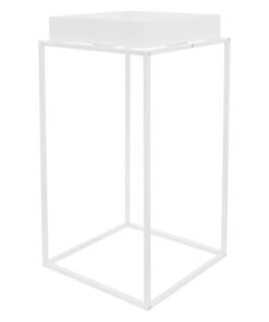 Alto Metal Çiçeklik Sehpa 88 cm Beyaz