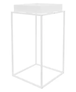 Alto Metal Çiçeklik Sehpa 88 cm Beyaz