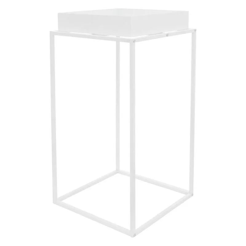 Alto Metal Çiçeklik Sehpa 88 cm Beyaz