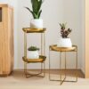 Arteza Antik Bronz Metal Çiçeklik 2 Raflı 61 cm
