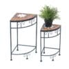 Arco Metal Köşe Çiçeklik 2 Raflı 52 cm Siyah