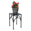 Aria Metal Çiçeklik 1 Raflı 28 cm Siyah