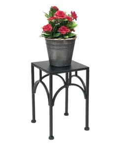 Aria Metal Çiçeklik 1 Raflı 28 cm Siyah