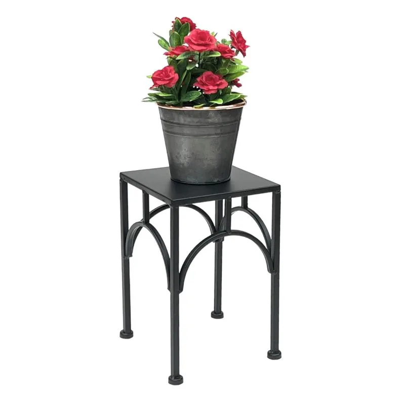 Aria Metal Çiçeklik 1 Raflı 28 cm Siyah