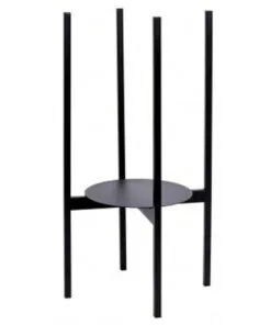 Arketto Metal Çiçeklik 75 cm Siyah 2 Katlı