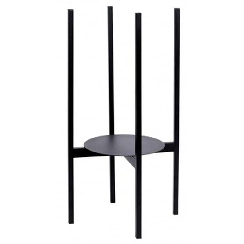 Arketto Metal Çiçeklik 75 cm Siyah 2 Katlı