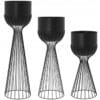 Armadio 3’lü Metal Çiçeklik 70 cm Siyah-Beyaz