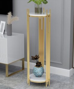 Arranjo Metal 2 Raflı Çiçeklik 90 cm Altın