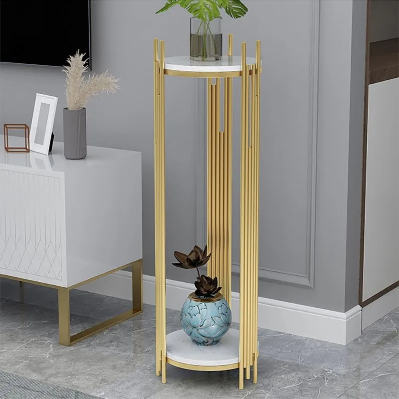 Arranjo Metal 2 Raflı Çiçeklik 90 cm Altın