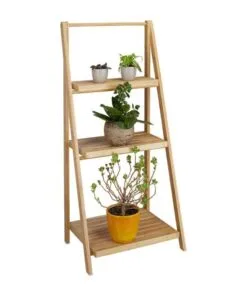 Casa Bambu Çiçeklik 3 Raflı 100 cm Kahverengi
