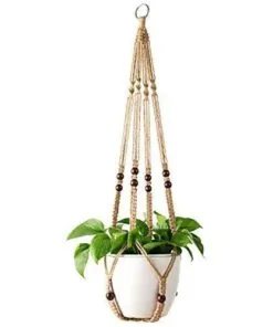 Bella Kahverengi Jüt 89 cm Makrome Saksılık