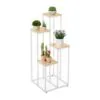 Concept Beyaz Metal Çiçeklik 4 Raflı 100 cm