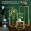 Bianco Metal Çiçeklik 6 Raflı 90 cm Altın