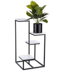 Biblio 4 Raflı Metal Çiçeklik 80 cm Beyaz