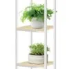 Bookenzo 3 Raflı Metal Çiçeklik Sehpa 85 cm Beyaz