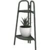 Bookenzo Metal Çiçeklik 2 Raflı 70 cm Koyu Yeşil