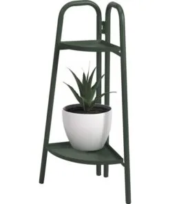 Bookenzo Metal Çiçeklik 2 Raflı 70 cm Koyu Yeşil