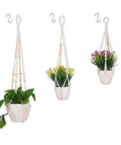 Bookerio 3lü 51 89 91 cm Bej Pamuk Makrome Saksılık