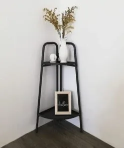 Booketta 2 Katlı Metal Çiçeklik 70 cm Antrasit Yeşil