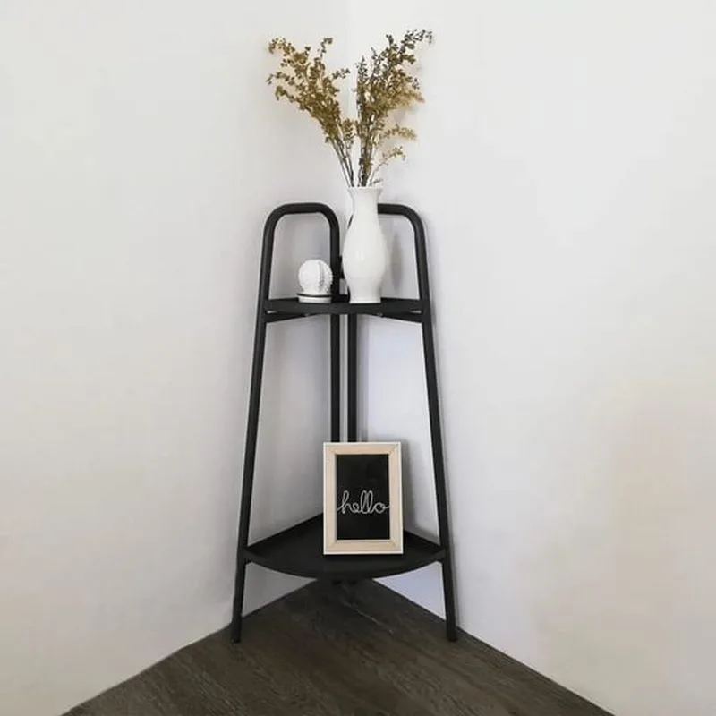 Booketta 2 Katlı Metal Çiçeklik 70 cm Antrasit Yeşil