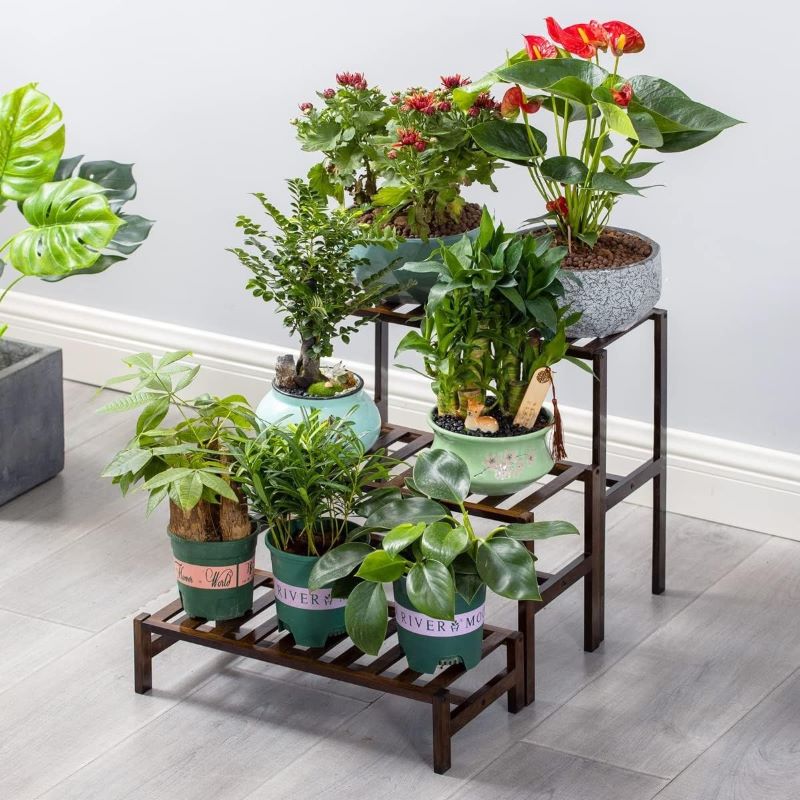 Bora Bambu 3 Raflı Merdiven Çiçeklik 40 cm - Görsel 2