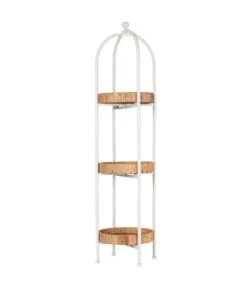 Carmela Metal Çiçeklik 3 Raflı 106 cm Beyaz