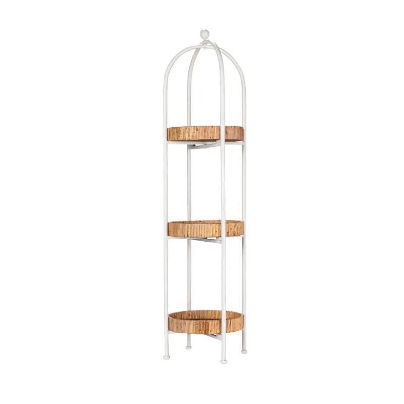 Carmela Metal Çiçeklik 3 Raflı 106 cm Beyaz