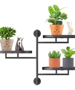 Carmela Metal Duvar Çiçeklik 3 Raflı 43 cm