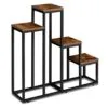Caserio 3 Raflı Metal Çiçeklik 67 cm Siyah Meşe