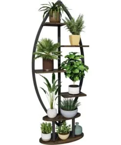 Celeste Metal Yaprak Şekilli 6 Raflı 147 cm Çiçeklik