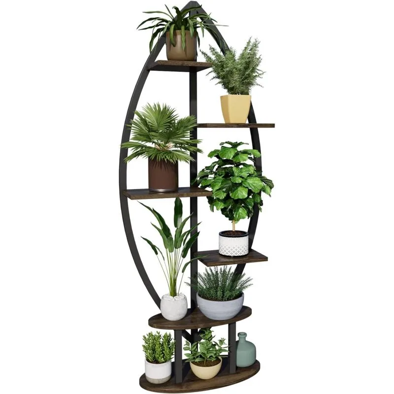 Celeste Metal Yaprak Şekilli 6 Raflı 147 cm Çiçeklik Celeste Metal Yaprak Şekilli 6 Raflı 147 cm Çiçeklik