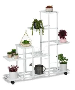 Urbana Çelik Çiçeklik 9 Raflı 92 cm Beyaz