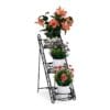 Citta Metal Merdiven Çiçeklik 3 Raflı 54 cm Siyah