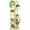 Clarissa 7 Raflı Bambu Çiçeklik 120 cm Clarissa 7 Raflı Bambu Çiçeklik 120 cm