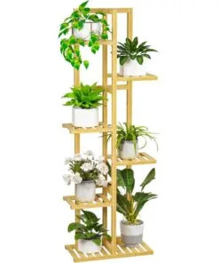 Clarissa 7 Raflı Bambu Çiçeklik 120 cm