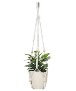 Classico 81 cm Krem Pamuk 4 Katlı Makrome Saksılık
